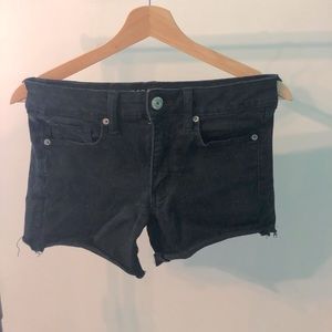 American Eagle Midrise black jean shorts